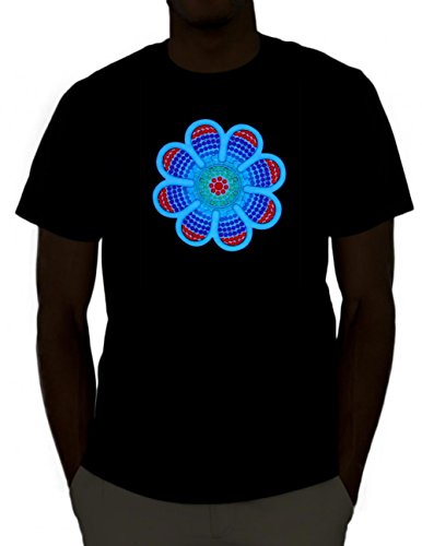 EmazingLights Sound Activated Light Up Rave Shirt (X-Large, Daisy)