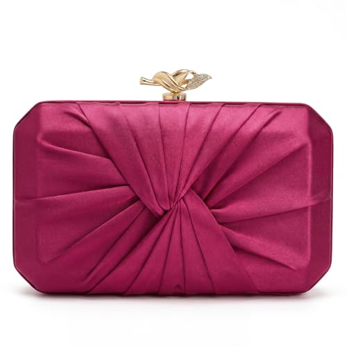 Image of CHUNLI Satin Clutch Bag, Elegant Clutch Purse for Women, Gold Evening Bags