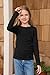 Haloumoning Girls Long Sleeve Shirts Crewneck Ruched Side Slim Fit Tops Ribbed Knit Casual Tee Shirt 4-15 Years Black