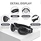 Billionchains Hundebrille Einstellbar Sonnenbrille Winddicht Hund Motorradbrille Austauschbaren Gläsern (Schwarz +Klar) Hundebrille für Mittlere bis Große Hunde