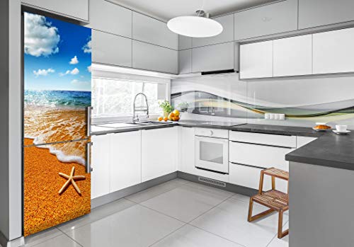 Pegatina autoadhesiva lavable de 60x180 para renovar el frigorífico con paisaje de playa 3