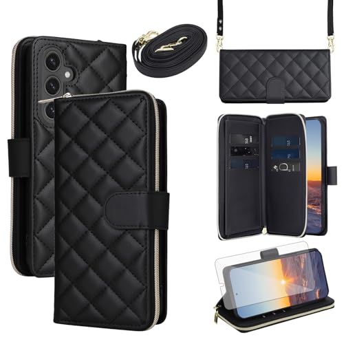 Étui portefeuille Samsung Galaxy S24 FE 5G antichoc en cuir Asuwish