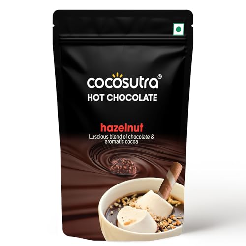 Image of Cocosutra Hazelnut & Swiss Vanilla Drinking Chocolate Mix | Pack of 2 flavors | Enjoy Hot & Cold | Makes 10 cups, 200g