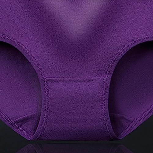 Slip taille haute violet profond en coton sous-vêtements grande taille L - 4