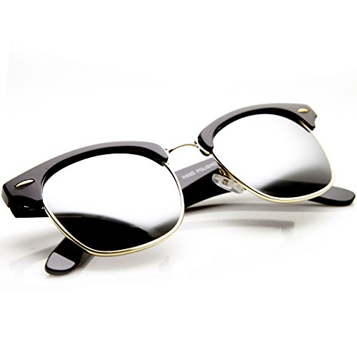 Image of zeroUV Half Frame Semi-Rimless Horn Rimmed Sunglasses