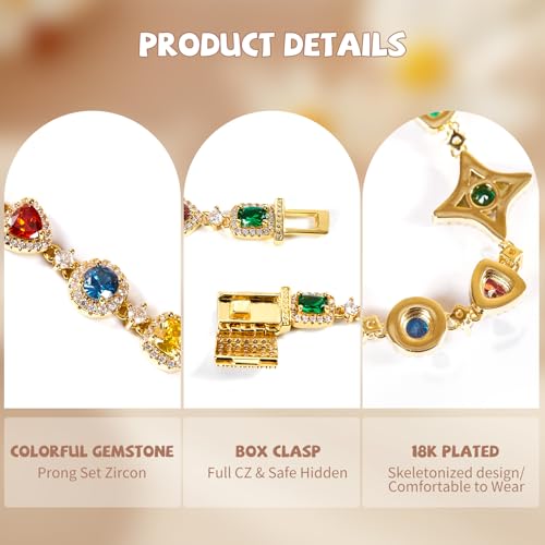 Tears of the Rainbow Hip-Hop Alloy Zirconia Necklace for Men & Women, Colorful Gemstone Statement Jewelry, Unique Urban Style Chain for Streetwear, Unisex Bold Design Gift Mens Gemstone Necklace for Men3