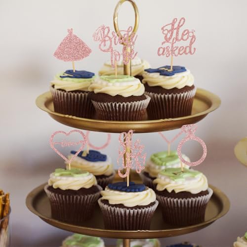 Actororp AC84 36 Pcs He Asked She Said Yes Cupcake Toppers thumb #2
