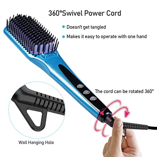 Double Ionic Hair Straightener Brush, Bejarm Enhanced Anti-Scald Electric Ceramic Heated Hair Brush 30S Fast Heat-Up For Various Hair Types #TOP6