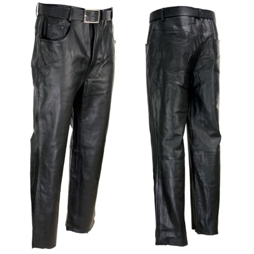 Milwaukee Leather LKM5718 Men's Classic Black Loose Fitted Motorcycle Casual Leather Biker Pants - 36 by Milwaukee Leather - Used condition - Image 6