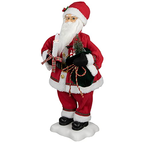 24-Inch Animated Santa Claus with Lighted Candle Musical Christmas Figure by Northlight - Used condition - Image 5