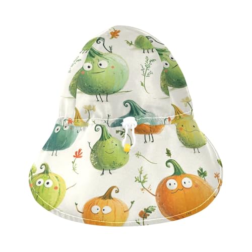 KLL Infant Beach Hats Baby Boys' Bucket Hats Girl UPF 50+ Wide Brim Traveling Camping Hat Cute Cartoon Pumpkins3