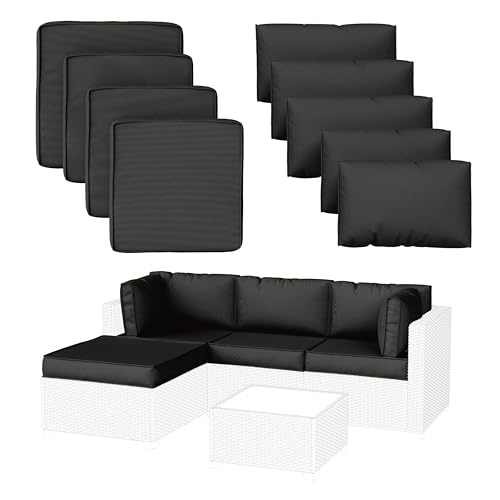9Pcs Outdoor Cushion Covers,Waterproof Patio Sofa Cushion Cover Replacement