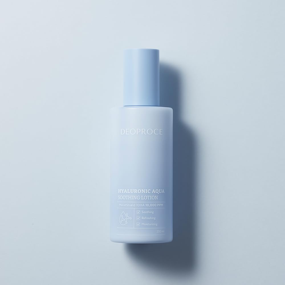 Deoproce Hyaluronic Aqua Soothing Lotion (200ml) - Korean Skin Care for Hydration & Sensitive Skin Relief