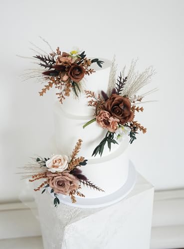 Set de Adorno Floral para Pastel de Boda Rustic Chic miniatura 4