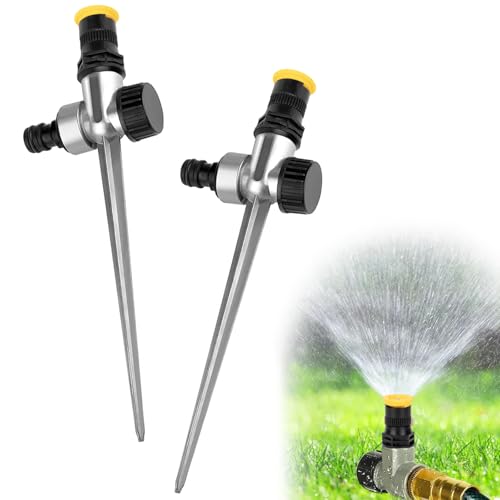 Lot de 2 Arroseurs De Jardin,Irrigateur Arroseur,Arroseur de Pelouse Automatique Rotatif à...