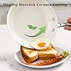 SAKAMOSH 8 Ceramic Frying Pan Nonstick, Small Skillet, Cooking Pan Non Toxic with Stay Cool Handle for Induction, Chef's Pan, PTFE & PFAS & PFOA Free, Dishwasher/Oven Safe, White