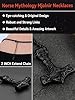 FaithHeart Mens Viking Jewellery Vintage Thors Hammer Necklaces Black Plated Mjolnir Stainless Steel Pendant Lucky Vikings Charm Norse Mythology Gifts for Father Husband #4
