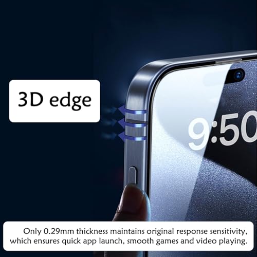BIGFACE for iPhone 16 Pro Max Screen Protector + Camera Lens Protectors, [2 + 2 Pack] Premium HD Tempered Glass, Anti-Bubble 3D Curved Accuracy Film For iPhone 16 Pro Max(6.9 Inch) by BIGFACE - Used condition - Image 4