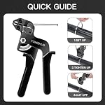 Stainless Steel Cable Tie Gun with 100 Pcs 11.8 inch Metal Zip Ties Tool, Heavy Duty Self-locking Cable Tie Gun Kit for Fastening and Cutting Fence Exhaust Pipe Outdoor