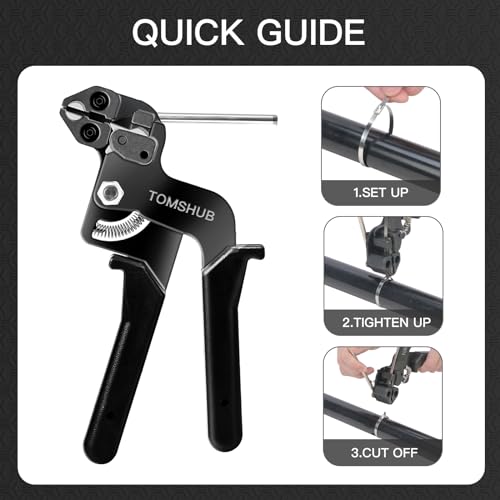 TOMSHUB Metal Zip Tie Tool Kit, 100pcs 11.8 Inch Stainless Steel Zip Ties by TOMSHUB - Image 4