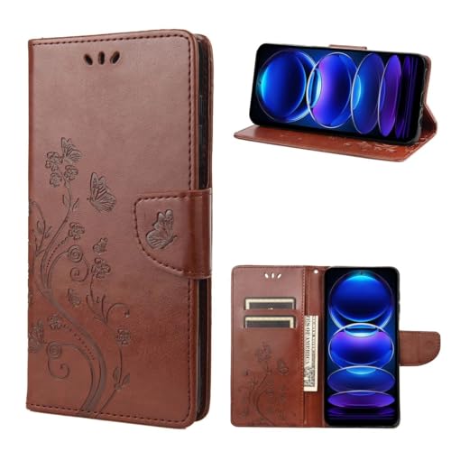 Étui Xiaomi Redmi Note 12 Pro 5G König Design en similicuir marron élégant