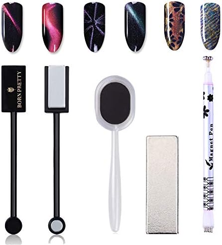 BORN PRETTY Strong Magnetic Nail Stick 3D Cat Eye Effect Magnet for UV Painting Gel Nail Polish UV Lamp for Gel Varnish 4pcs