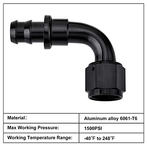 EVIL ENERGY 12AN 90 Degree Push Lock Hose Fitting End Black 2PCS by EVIL ENERGY - Image 3