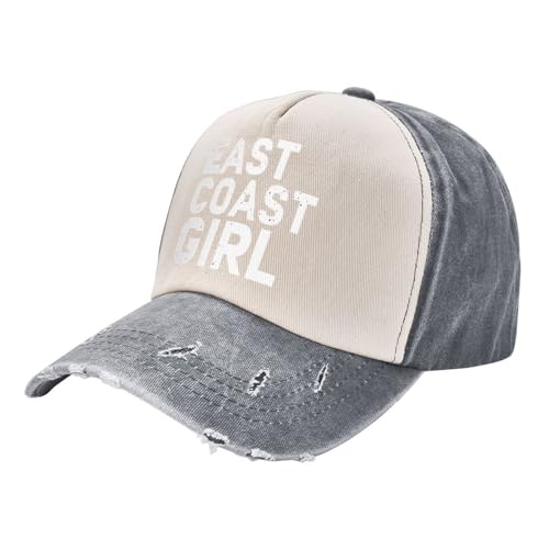 East Coast Girl Adjustable Baseball Caps Washed Hat Denim Cowboy Trucker Hat