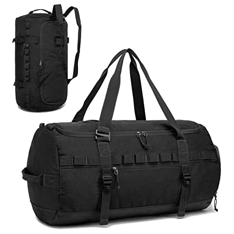 Duffle Bag Large Size Gym Bags for Men Waterproof Travel Duffel Bag for Women Weekender Bag with Shoes Compartment Overnight Bag 55 L, Black Cover