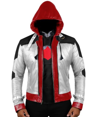 Replica Style Red Hood Mens Faux Leather Jacket Vest product thumbnail 11