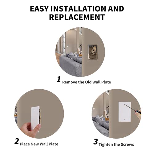 Blank Outlet Covers Standard Size Wall Plate Electrical Outlet Cover Plates, 1-Gang No Device Blank Wall Plate, White (10-Pack) #TOP5