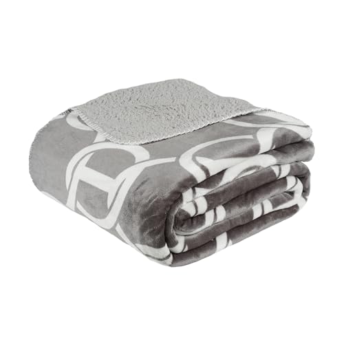 Etrexonline Manta Sherpa Polar Gruesa y Cálida para Sofá y Cama – Blanket Reversible con Franela Suave y Borreguito - Cobija Ideal para Invierno, 100% Microfibra Esponjosa (Color Cadena, 220x240cm)