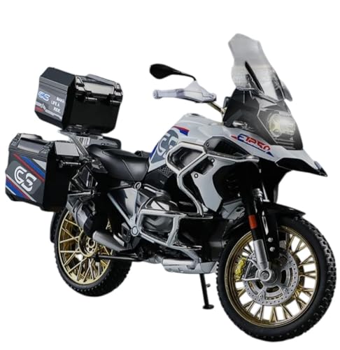 Image of Compatible for Big B-m-w R1250GS Motorcycle DieCast Model, Suspension and Hand Free Roller, Toy Motorcycle Collection with Music Lighting Toy for Kids (B-m-w R1250GS-White)