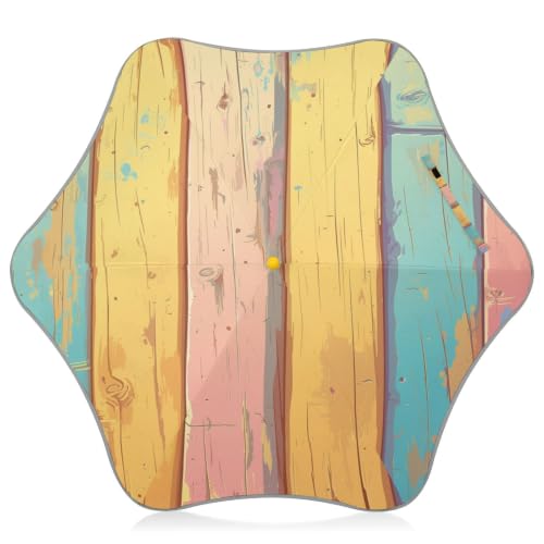 Parapluie pliant pour enfants au motif de planches colorées avec protection UV
