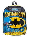 Mochila Escolar M DC Super Friends Batman, Preta e Amarela, Tema Super-Herói | Dermiwil
