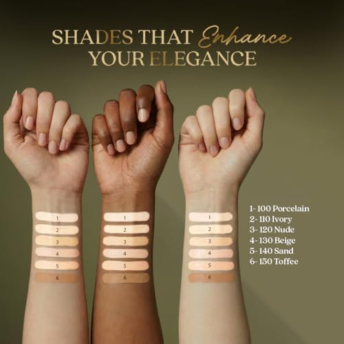 Image of Just Herbs Luxe Infinite Glow Hydrating Foundation | Luxury Makeup | Ayurvedic Skin-Loving Formula | Soft Matte Finish | Non-Cakey & Long-Lasting (BEIGE)