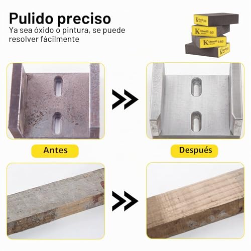 Miniatura 4 de 8 Pcs Esponjas De Lijado, Bloque De Lija De Grano 60 100 180 220, Almohadillas De Lija En Seco Y Húmedo Flexibles Manual Para Madera, Metal, Plástico, Muebles, Yeso, Paredes