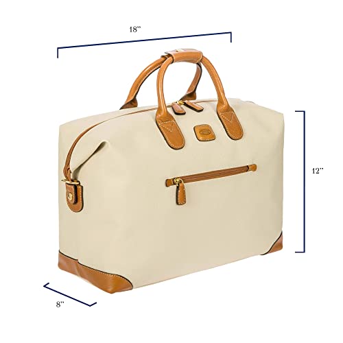 Bric's FIRENZE Cargo Duffel Bag - Luxury Travel Tote with Luggage Sleeve - Weekender and Travel Carry On Bags For Women and Men - Embossed PVC - 18 Inch, Cream by Bric's - Image 2