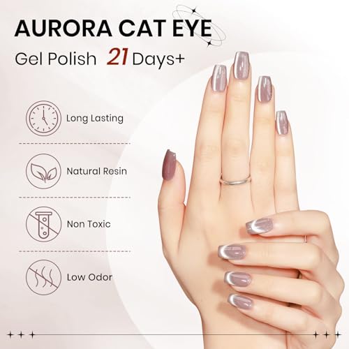 Esmalte de uñas Nude Cat Eye Gel 15ml cristal holográfico miniatura 4