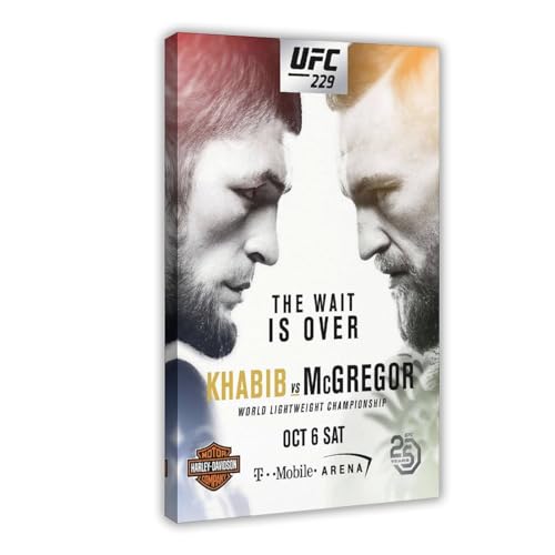 DEZARO Boxing-UFC 229 Khabib Nurmagomedov Vs Conor McGregor Poster Canvas Poster Bedroom Decor Sports Landscape Office Room Decor Gift Frame-style 08x12inch(20x30cm)