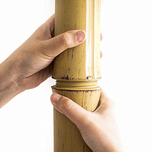 Artificial Bamboo Poles For Railing Covers – Thick Bamboo Poles For Room Decor, Garden Fountains & Plant Climbing - Outdoor & Indoor Decoration - Natural Sundried Yellow (2 Inch Dia) #TOP4