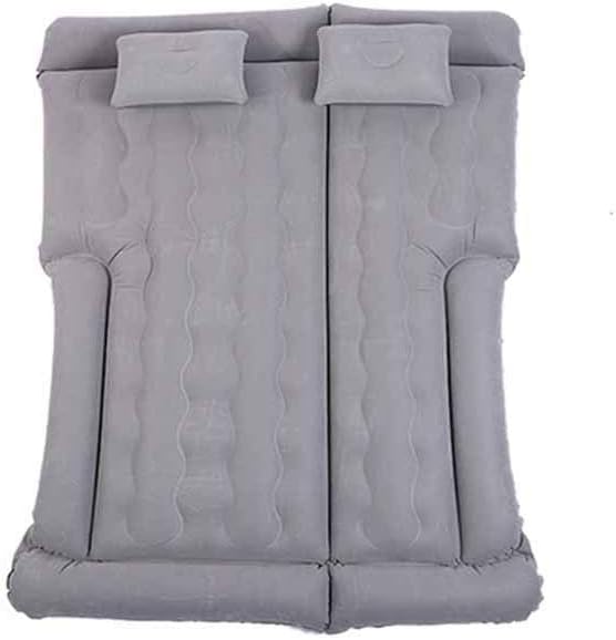 Inflatable Cushion Camping Bed Two Pillows Inflatable Thickened Car Air Bed Portable Sleeping Mat Suitable for Travel and Camping (Grey)