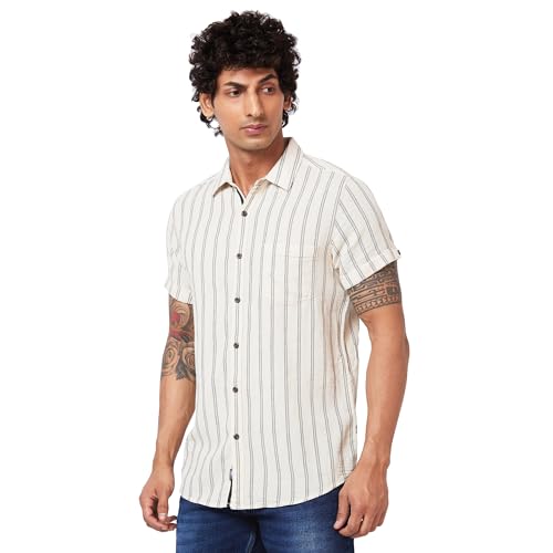 Image of Spykar Men's Striped Slim Fit Shirt