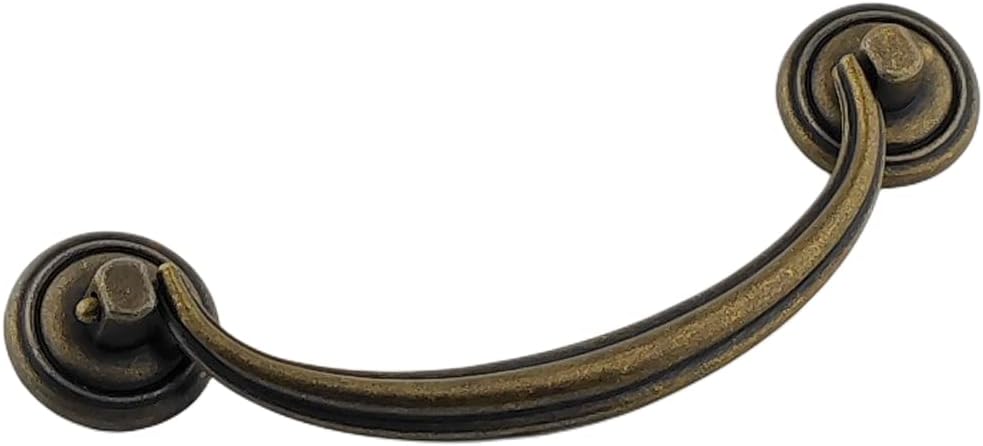 10-Pack 4.75" C-C Bail Drawer Pull Drop Dresser Handle Swing Pendant Cabinet Pull Knob Hardware Vintage Style Antique Brass 4 3/4" Centers 120 mm (10, Antique Brass)
