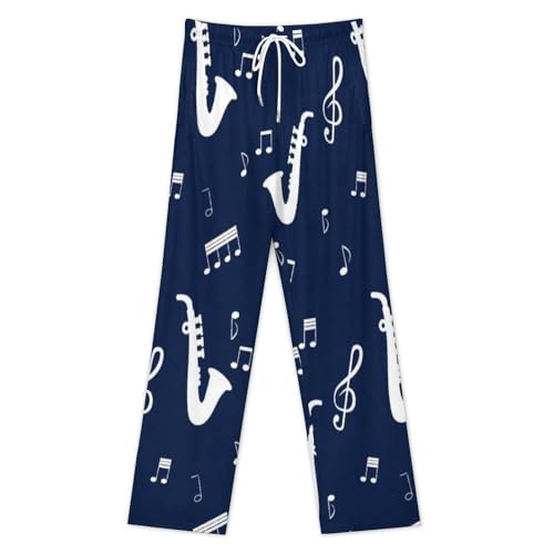 Music Notes Saxophones Comfy Pajama Pants Adjustable Sleepwear Beach Pants for Men3