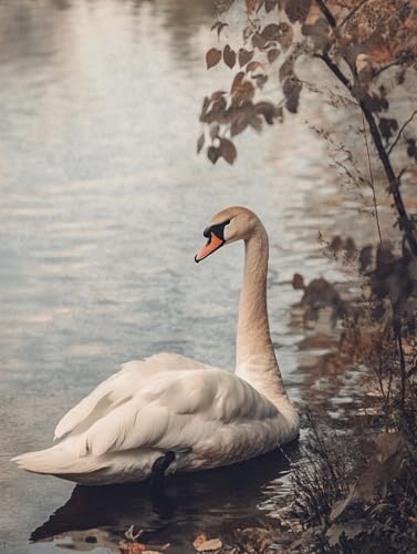 Diamant peinture cygnes 5D kit complet à offrir en cadeau créatif pour passionnés d'artisanat