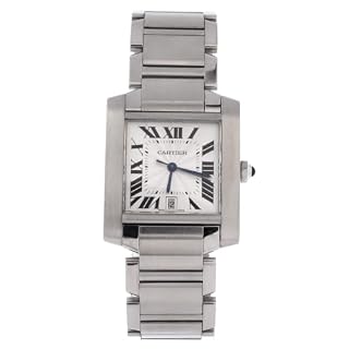 Cartier Tank Francaise large automatic (steel, silver dial, date, steel bracelet)