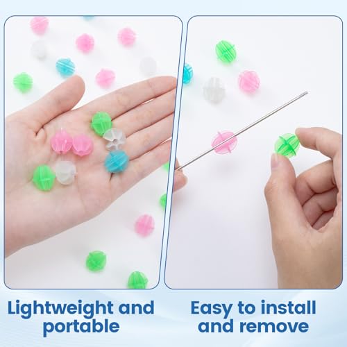 DC,CLISENCE 108 Pcs Bike Spoke Beads, Plastic Round Bead Glow in The Dark, Bicycle Wheel Accessories, Cycling Spokes Decorations, Luminous Spoke Noise Maker (Multicolor) - Thumbnail 4