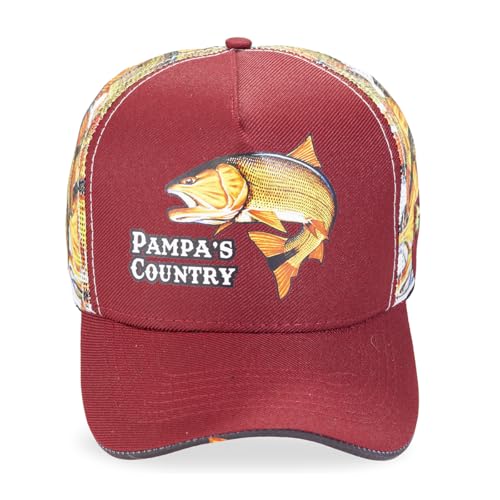 Boné Masculino Feminino Vermelho Pescaria Peixe Trucker Telinha Country