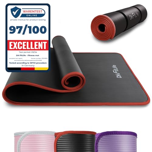 DH FitLife trainingsmat fitnessmat sportmat 183 x 61 x 1 cm zwart